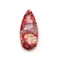Ciondolo a goccia in pietra naturale con trama marmorea rossa e foro di trapano - Colore 29 (Maglia Rosso Scuro)