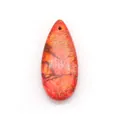 Ciondolo a goccia in pietra imperatore rosso vibrante con trama naturale per gioielli DIY - Colore 30 (Maglia Rossa)
