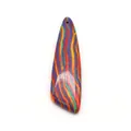 Pendente in pietra a strisce colorate a forma di lama per creazione di collane - Motivo a Righe Arcobaleno (N. 35)
