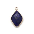 Lapis Lazuli faceted rhombus pendant with rose gold plated frame and bail - Lapis Lazuli