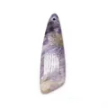 Ciondolo in pietra di charoite lucida viola a goccia con foro per gioielli fai da te - Texture a Vortice Viola (N. 47)