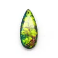 Pendente a goccia in pietra imperiale con trama marmorizzata gialla verde e blu - Colore 49 (Giallo Verde Blu)