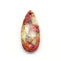 Pendente in pietra imperiale a forma di goccia con texture a mosaico multicolore per gioielli - Colore 53 (Rosso Verde Viola)