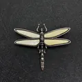 Broche libellule vintage avec ailes en nacre et corps en métal argenté pour bijoux DIY - Style Nacre Claire (1号)