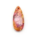 Ciondolo a goccia in pietra naturale con venature colorate per creazione di gioielli fai da te - Colore 55 (Arancio Viola Giallo)