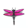 Broche libellule argentée avec ailes en nacre rose naturel et finition style vintage - Style Coquille Rose (4号)
