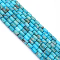 Macro view of polished turquoise blue imperial jasper cylinder beads for DIY jewelry - 6x10mm, 24g (ai-1 Strand/Pack) / Turquoise Blue (No.10)