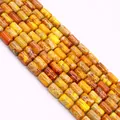 Macro shot of colorful cylindrical synthetic imperial stone beads for DIY jewelry making - 6x10mm, 24g (ai-1 Strand/Pack) / Warm Marble (No.4)