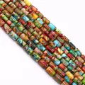 Macro shot of colorful imperial jasper cylinder beads for DIY jewelry making - 6x10mm, 24g (ai-1 Strand/Pack) / Mixed Colors (No.9)
