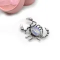 Skorpion-Brosche in Vintage-Silber mit eingelegtem blauem Edelstein im Opal-Stil - Opal