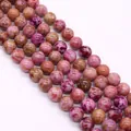 Dettaglio di perle in pietra imperiale rosa marmorizzata per creazioni di gioielli DIY - N. 7 (Rosa)