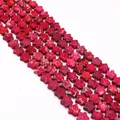 Macro de cuentas de piedra natural en forma de flor rosa para creación de joyería - Estilo de Textura Rosa Rojo (No. 5)