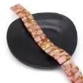 Perles rectangulaires en pierre empereur rose avec veines dorées pour bijoux DIY - Couleur 3 (Jaspe Impérial Rose)