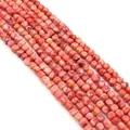 Macro di perline di turchese arancione a cubi irregolari per creazione gioielli fai da te - 5x5mm / Texture Rosa Arancio (N. 2)