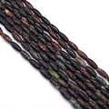 Vue macro de perles en jaspe impérial et turquoise en forme de riz pour bijoux DIY - 5x12mm (16g) / Sarcelle Foncé (N°10)