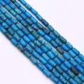 Macro-opname van blauwe keizerlijke jaspis cilinderkralen met natuurlijke textuur voor DIY - Koningsblauw/Bruin Marmer (Nr.7)