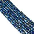Dettaglio di perle rotonde in Diaspro Imperiale blu lucido con venature naturali - 5x5mm / Blu Marmo (Stile 2)