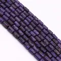 Purple cylindrical natural stone beads with unique marbled texture for jewelry making - 6x10mm, 24g (ai-1 Strand/Pack) / Charoite Purple (No.3)