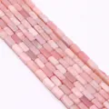 Rectangular natural pink stone beads with emperor stone texture for DIY jewelry crafts - 4x8mm / Rose Pink (No. 1)