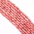 Perle in pietra naturale lucida a forma di riso rosa pallido e rosso-arancio per gioielli fai da te - 5x12mm (16g) / Rosa Pallido (N. 3)