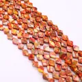 Vista macro de cuentas de turquesa sintética en forma de rombo con textura natural para joyería - Estilo 1 (Color Mixto) / 6X8mm