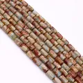 Cylindrical multi-color Jasper beads with polished finish for DIY jewelry making - 6x10mm, 24g (ai-1 Strand/Pack) / Mixed Jasper (No.6)