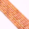 Cuentas cilíndricas de piedra imperial naranja pulida para creación de joyería artesanal - Naranja-Rosa Brillante (No.4)