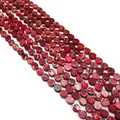 Gros plan de perles gouttes en jaspe rouge naturel avec texture pour bijoux DIY - Style Texture Tachetée en Jaspe Rouge (N° 6)