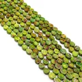 Detailed view of teardrop imperial stone beads with yellow-green marble texture for DIY jewelry - Yellow-Green Textured Style (No. 4)