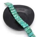 Rechthoekige keizerlijke steen kralen in turkoois groen met aders voor DIY-sieraden - Kleur 13 (Cyaan Zwarte Ader)
