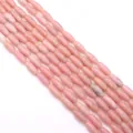 Perles en pierre naturelle rose en forme de riz pour création de bijoux et colliers DIY - 5x12mm (16g) / Rose (No.6)