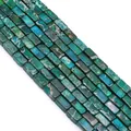 Strands of rectangle turquoise jasper imperial stone beads with natural sea blue textures - 4x8mm / Dark Green (No.6)