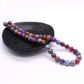 Perle rotonde in diaspro imperiale colorato con texture marmorea per gioielli DIY - US 5