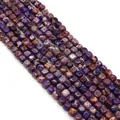 Perle a cubo in diaspro imperiale viola con trama marmorea per creazione di gioielli - 5x5mm / Texture Marmo Viola (No.1)