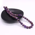 Perle rotonde in turchese sintetico viola scuro con trama in pietra per gioielli fai-da-te - US 6