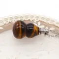 Collana diffusore di oli essenziali in occhio di tigre a forma di zucca con catena - Occhio di tigre