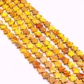 Cuentas de piedra natural en forma de estrella amarilla para la creación de joyas DIY - Textura Moteada Amarillo Brillante (No. 10)