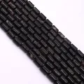 Polished dark brown imperial stone cylindrical beads with natural green texture for DIY - 6x10mm, 24g (ai-1 Strand/Pack) / Black Brown Stone (No.14)