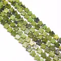 Cuentas de piedra natural verde en forma de estrella para creación de joyas DIY - Punto Mineral Natural Verde (No. 11)