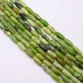 Perles ovales en pierre d'empereur verte polie avec veines pour création de bijoux - 5x12mm (16g) / Vert Foncé (N°12)