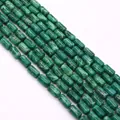 Gepolijste groene turkoois cilinder kralen met natuurlijke textuur voor DIY sieraden - Groentinten/Gepolijst (Nr.12)