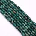Polished Imperial Jasper cylinder beads with natural dark green veins for DIY jewelry - 6x10mm, 24g (ai-1 Strand/Pack) / Dark Green Jasper (No.15)