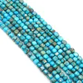 Perle quadrate in diaspore imperiale blu con trama naturale per gioielli DIY - 5x5mm / Texture Celeste (N. 6)