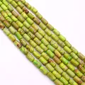 Cilindrische groene keizersteen kralen met natuurlijke bruine marmertextuur voor sieraden - Grasgroen/Bruin Marmer (Nr.14)