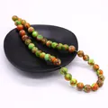 Perle rotonde colorate in pietra imperiale per gioielli DIY con trama marmorizzata - US 10