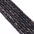 Gepolijste zwarte web jaspis cilinder kralen voor DIY sieraden en armbanden maken - Zwart-Wit Netpatroon (Nr.16)