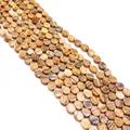 Perles en jaspe paysager naturel en forme de goutte d'eau pour création de bijoux - Texture de Veinage Bois en Jaspe Paysage