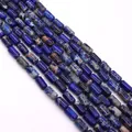 Gepolijste koningsblauwe keizersteen cilinderkralen voor DIY sieraden maken - Diep Koningsblauw Marmer (Nr.17)