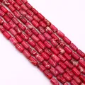 Magenta keizerlijke jaspis cilinder kralen met natuursteen textuur voor DIY sieraden - Rozerood/Magenta Gemengd (Nr.19)