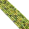 Perle in pietra imperatore naturale, cubi arrotondati verdi per la creazione di gioielli DIY - 5x5mm / Texture Verde Giallo (N. 13)